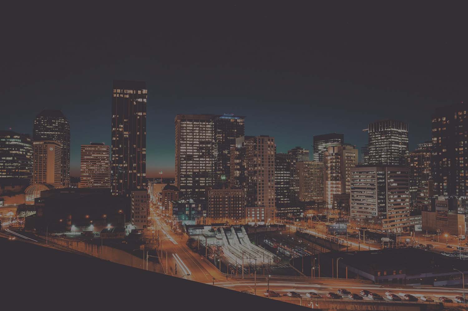 City skyline at night