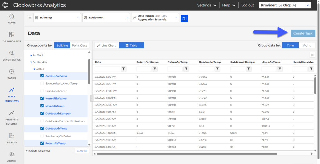 Data Feature - create task